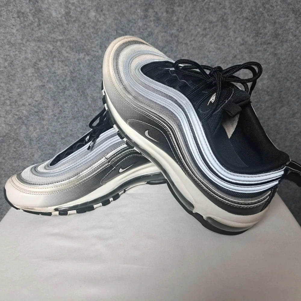 Nike‎ Air Max 97 Shoes Mens Size 10 Silver Black Running Sneakers 921826-016